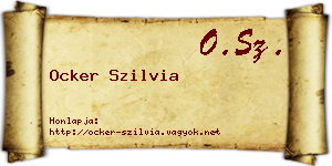 Ocker Szilvia névjegykártya